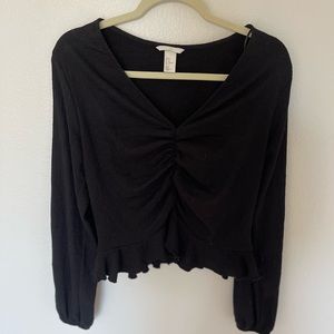 H&M black peplum top